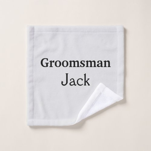 SIMPLE MINIMAL add your name custom groomsman    W Wash Cloth
