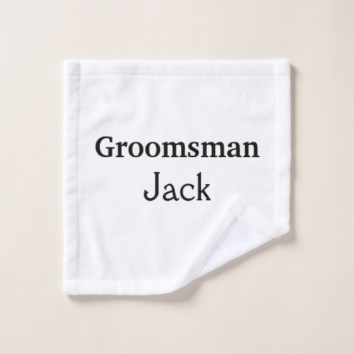 SIMPLE MINIMAL add your name custom groomsman    Wash Cloth