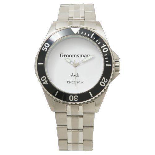 SIMPLE MINIMAL add your name custom groomsman  Watch