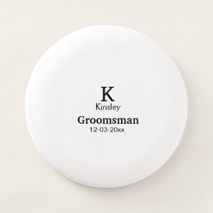 SIMPLE MINIMAL add your name custom groomsman  Wham-O Frisbee