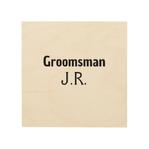 SIMPLE MINIMAL add your name custom groomsman Wood Wall Art
