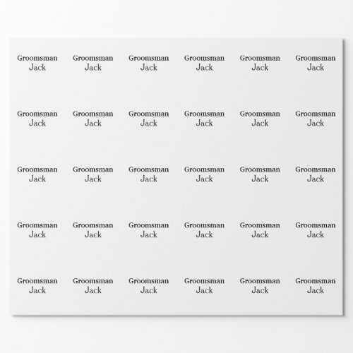 SIMPLE MINIMAL add your name custom groomsman    Wrapping Paper