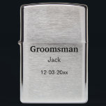 SIMPLE MINIMAL add your name custom groomsman  Zippo Lighter<br><div class="desc">design</div>