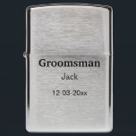 SIMPLE MINIMAL add your name custom groomsman  Zippo Lighter<br><div class="desc">design</div>