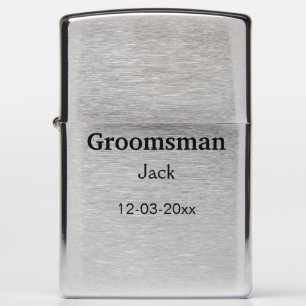 SIMPLE MINIMAL add your name custom groomsman Zippo Lighter