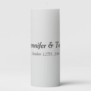 simple minimal add your name custom wedding unity  pillar candle