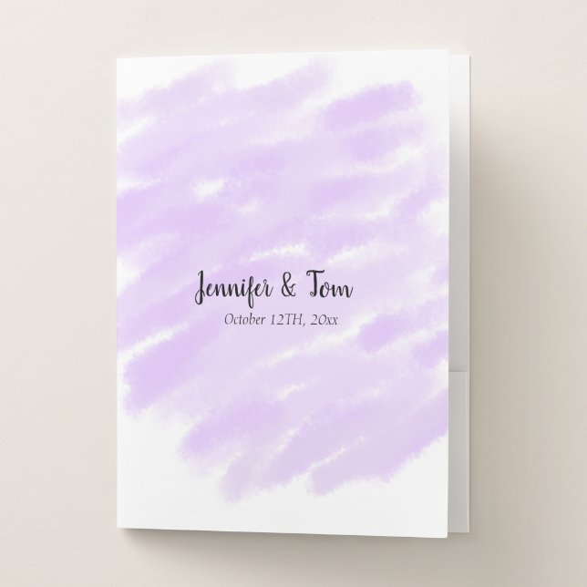 simple minimal add your name custom wedding unity  pocket folder (Front)