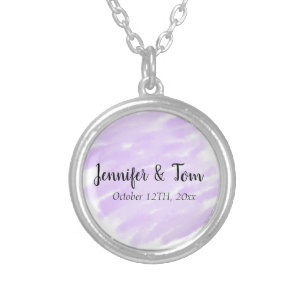 simple minimal add your name custom wedding unity silver plated necklace