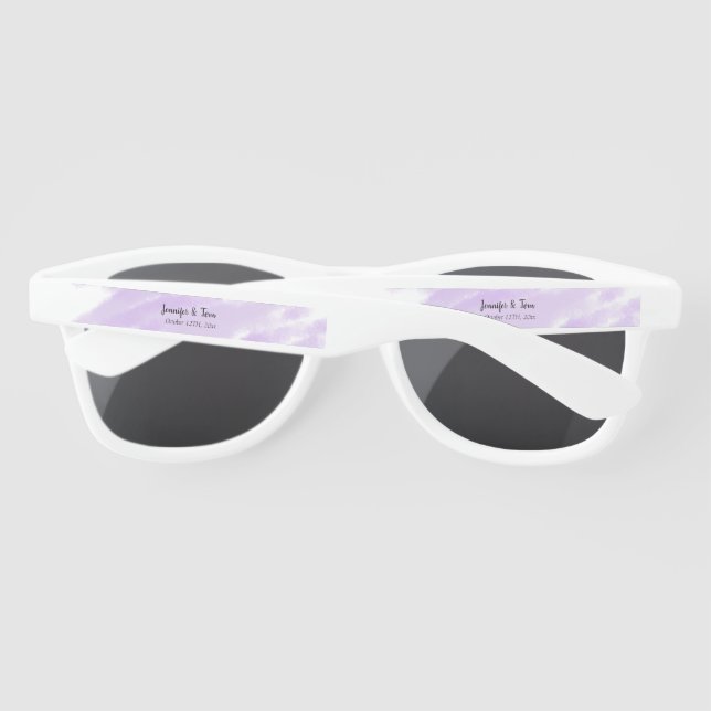 simple minimal add your name custom wedding unity  sunglasses (Back)