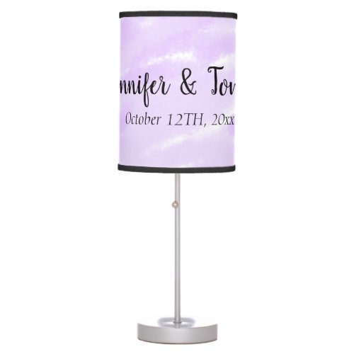 simple minimal add your name custom wedding unity  table lamp