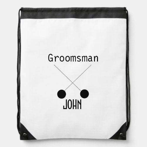 simple minimal add your name groomsmans gift  drawstring bag