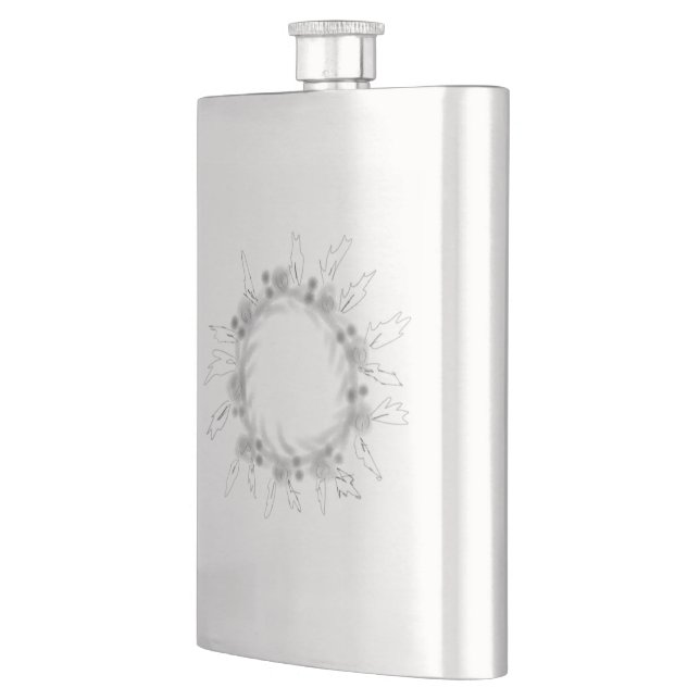 simple minimal add your name MONOGRAM GROOMSMEN Fl Flask (Left)