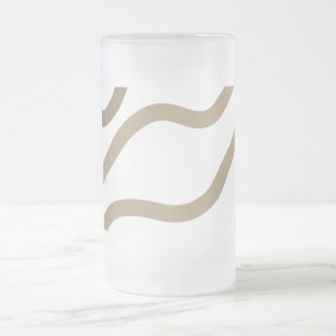 simple minimal add your name MONOGRAM GROOMSMEN Frosted Glass Beer Mug