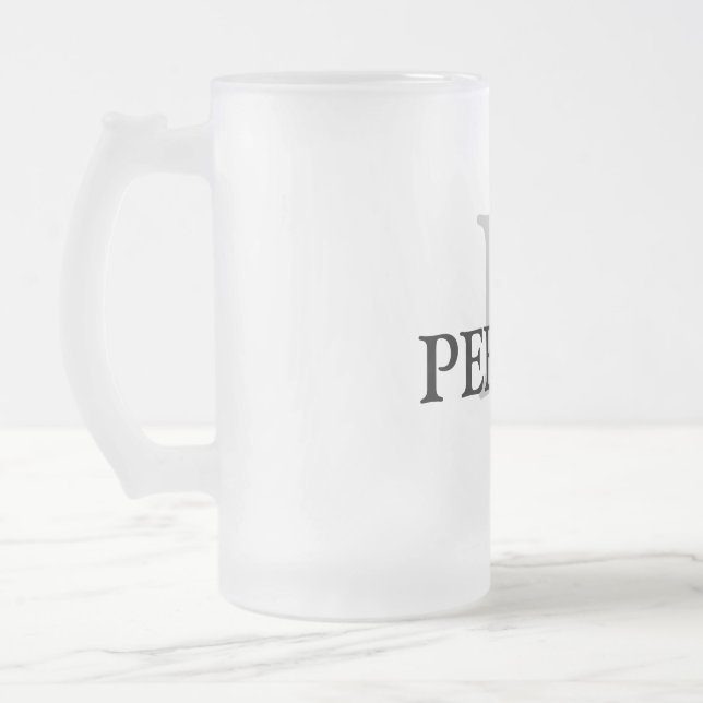 simple minimal add your name MONOGRAM GROOMSMEN    Frosted Glass Beer Mug (Left)