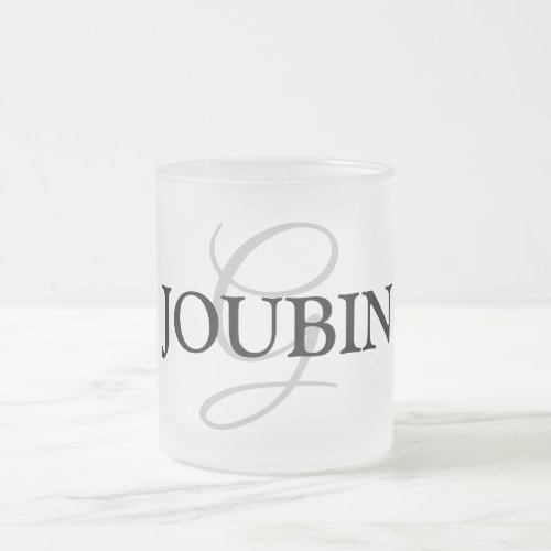 simple minimal add your name MONOGRAM GROOMSMEN    Frosted Glass Coffee Mug