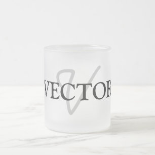 simple minimal add your name MONOGRAM GROOMSMEN Frosted Glass Coffee Mug