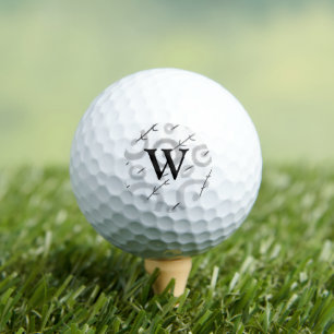 simple minimal add your name MONOGRAM GROOMSMEN Golf Balls