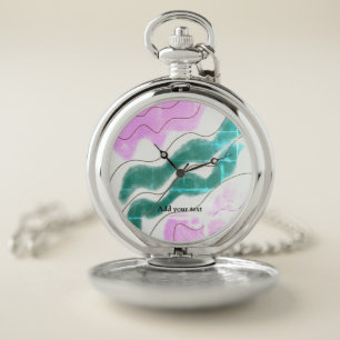 simple minimal add your name MONOGRAM GROOMSMEN  W Pocket Watch