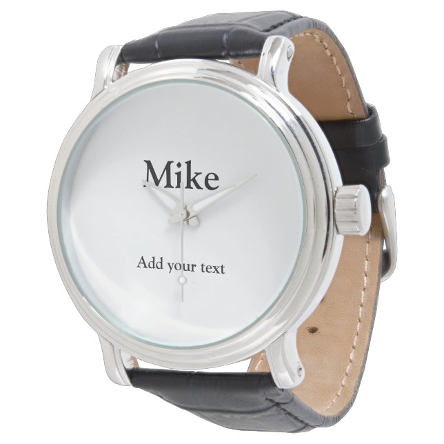 simple minimal add your name MONOGRAM GROOMSMEN  W Watch (Angled)