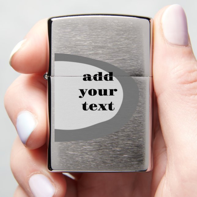 simple minimal add your name MONOGRAM GROOMSMEN   Zippo Lighter (In Hand)
