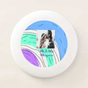 simple minimal add your name photo blue green purp Wham-O frisbee