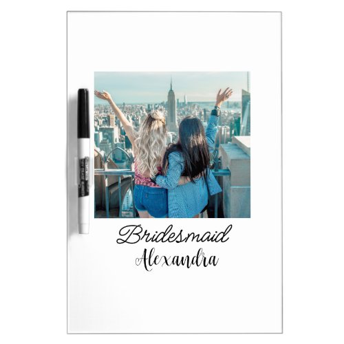 simple minimal add your name photo bridesmaid name dry erase board