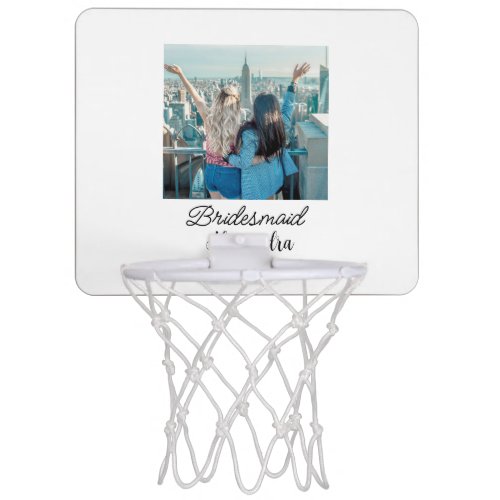 simple minimal add your name photo bridesmaid name mini basketball hoop