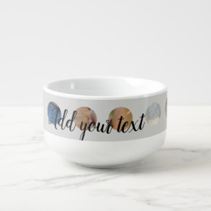 simple minimal add your name photo collage text soup mug