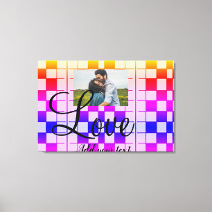 simple minimal add your name photo colorful box th canvas print