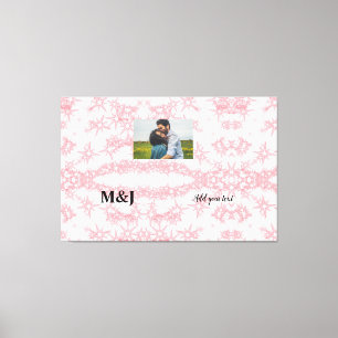 simple minimal add your name photo monogram glitte canvas print