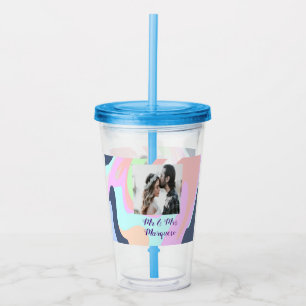 simple minimal add your name photo pastel paint ef acrylic tumbler
