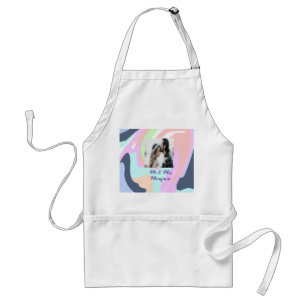 simple minimal add your name photo pastel paint ef adult apron