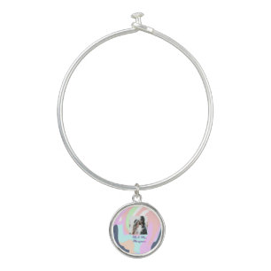 simple minimal add your name photo pastel paint ef bangle bracelet