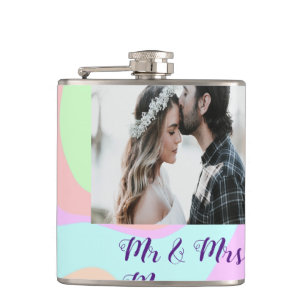 simple minimal add your name photo pastel paint ef flask