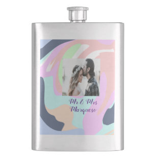 simple minimal add your name photo pastel paint ef flask