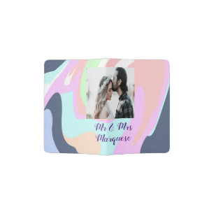 simple minimal add your name photo pastel paint ef passport holder