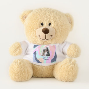simple minimal add your name photo pastel paint ef teddy bear