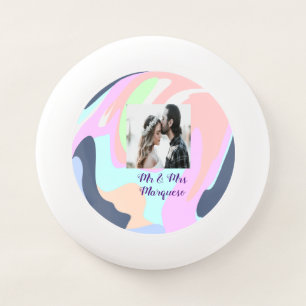 simple minimal add your name photo pastel paint ef Wham-O frisbee