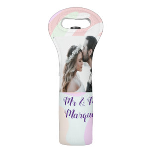 simple minimal add your name photo pastel paint ef wine bag