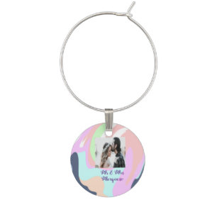 simple minimal add your name photo pastel paint ef wine charm