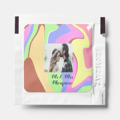 simple minimal add your name photo pink blue green hand sanitizer packet