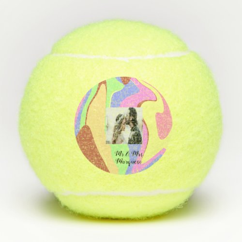 simple minimal add your name photo pink blue green tennis balls