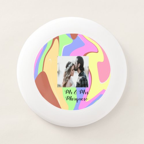 simple minimal add your name photo pink blue green Wham_O frisbee