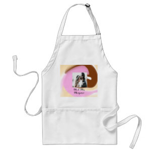 simple minimal add your name photo pink yellow bro adult apron
