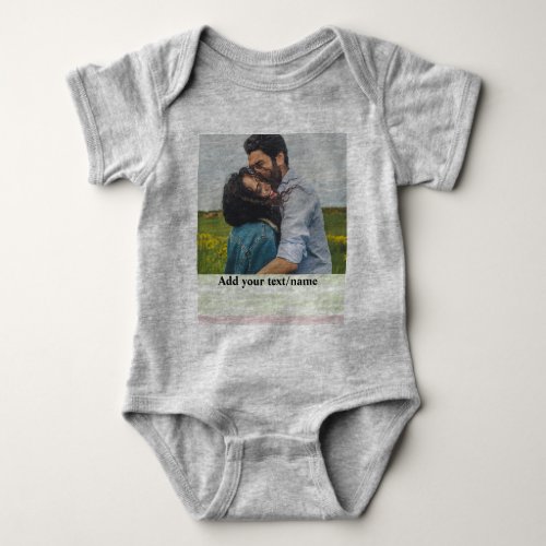 simple minimal add your name photo watercolor      baby bodysuit