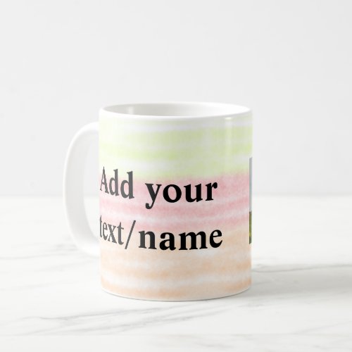 simple minimal add your name photo watercolor coffee mug