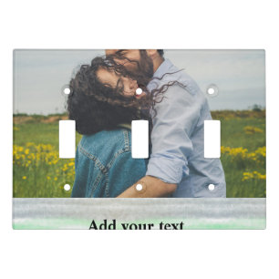 simple minimal add your name photo watercolor l light switch cover