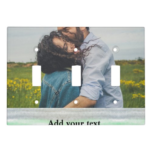 simple minimal add your name photo watercolor    l light switch cover