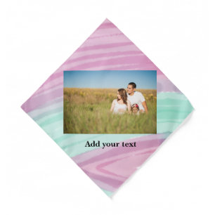 simple minimal add your name photo year watercolor bandana