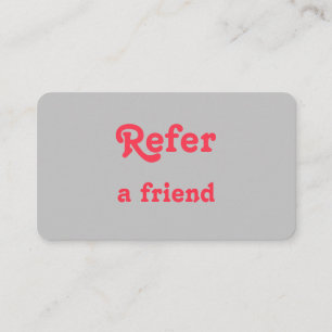 simple minimal add your name store salon referral card